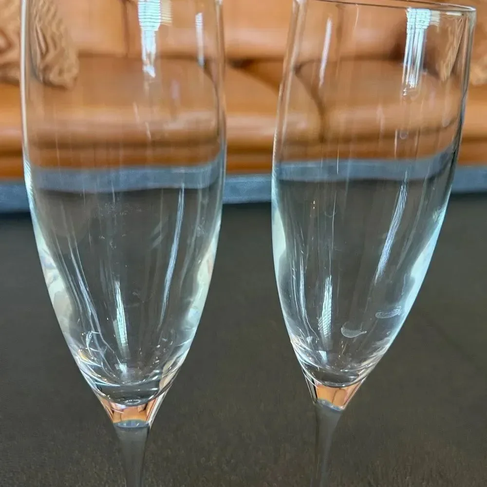 RCR Elegant Clear Champagne Flutes set of two